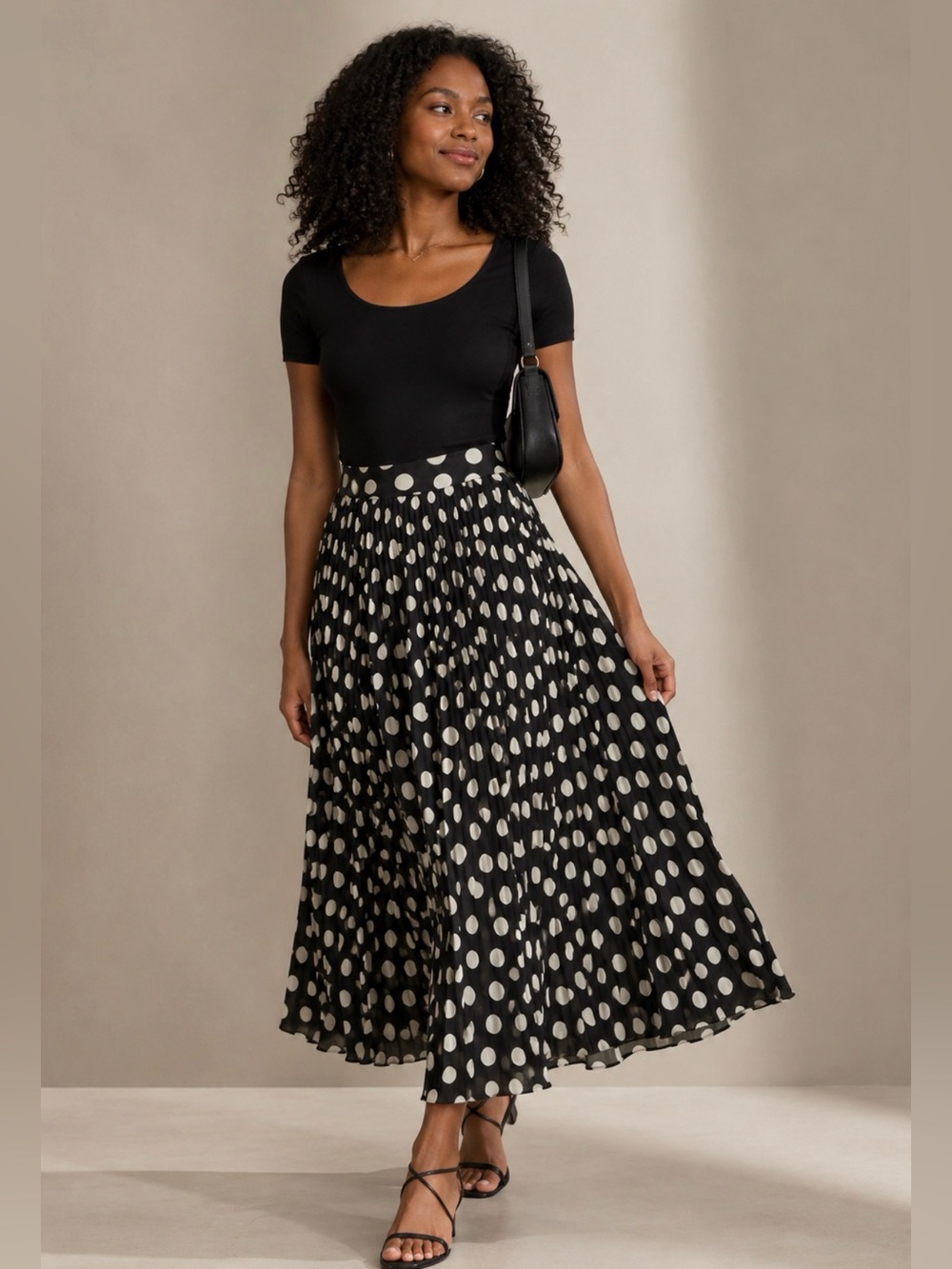 Anthropologie Maeve Pleated Polka Dot Skirt